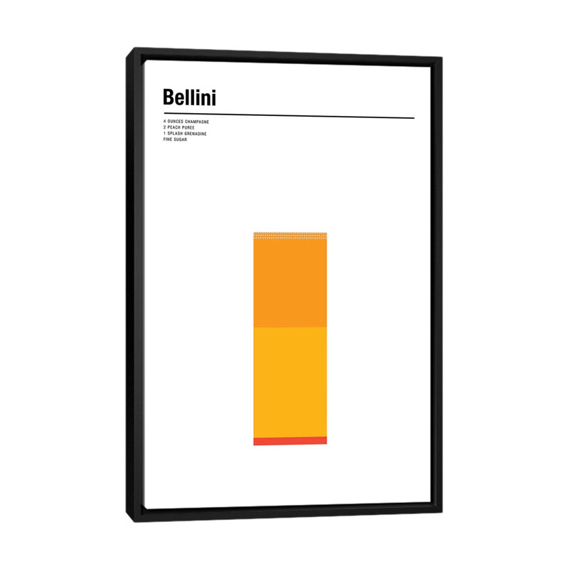 « bellini », impression sur toile, H 26 po x l 18 po x P 1,5 po, Toile avec cadre noir, Pas de tapis