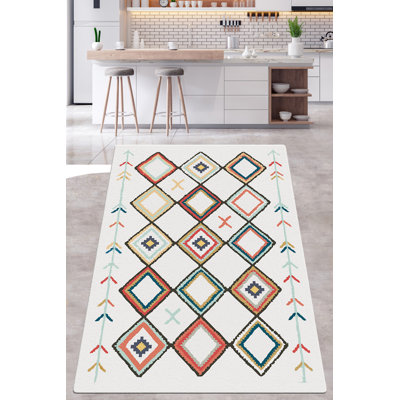 Premium 100% Polyester Area Rug, 39.4 x 62.9 Inches | Antibacterial & Non-Slip Underside, 0.4 in Pile Height | Machine Washable, Perfect for Living Room or Bedroom | Soft, Durable, Easy Care Design