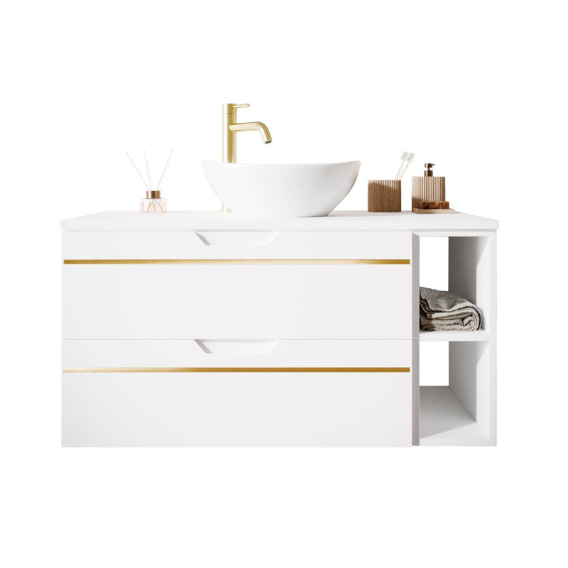 80mm Single Bathroom Vanity with Ceramic Basin