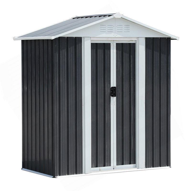 Spacious Outdoor Storage Shed With Apex Roof And Sturdy Aluminum Alloy Frame