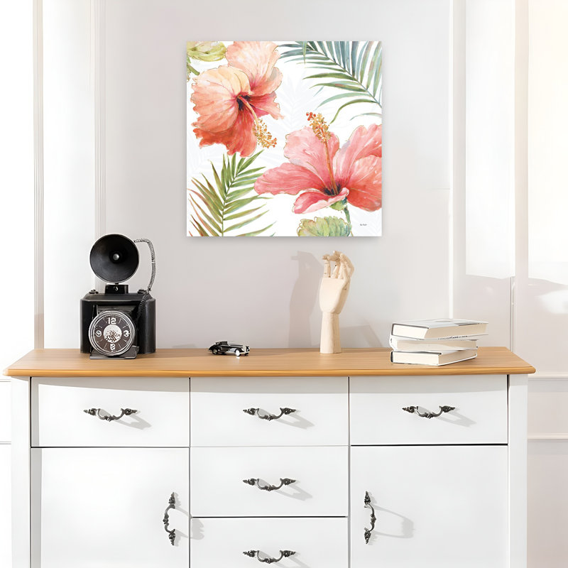 Art floral tropical, hibiscus tropical, H 18 po x l 18 po