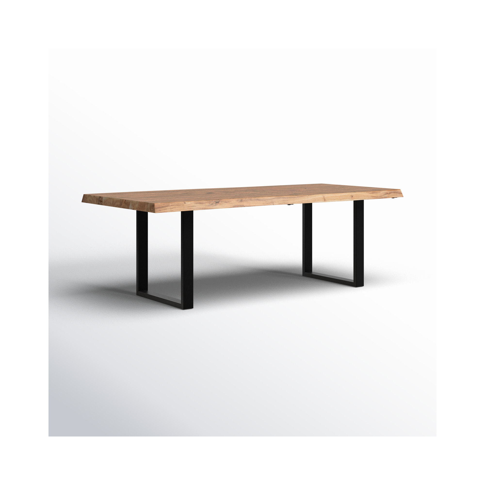 Colin Dining Table, 29.75"H x 79"L x 40"W, Black, Teak