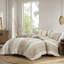 Édredon 3 pièces pour très grand / très grand lit - Esthétique avec motif rayé terreux, structure mixte gaufrée et gaze, 100% coton, sommeil relaxant surdimensionné, tout, surpiqûres, très grand, esthétique,-120252310-120252309