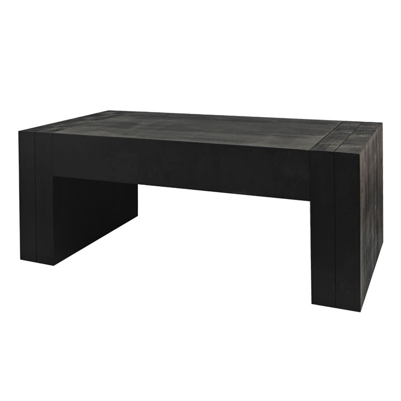 Modern Solid Wood Coffee Table, Black