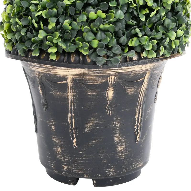 Faux Boxwood Plant in Pot, 117cm H x 29.5cm W x 29.5cm D