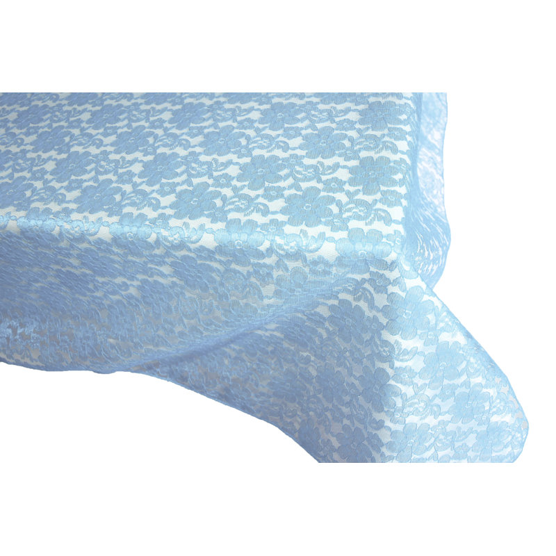 Floral Lace Overlay, 76" x 58", Light Blue
