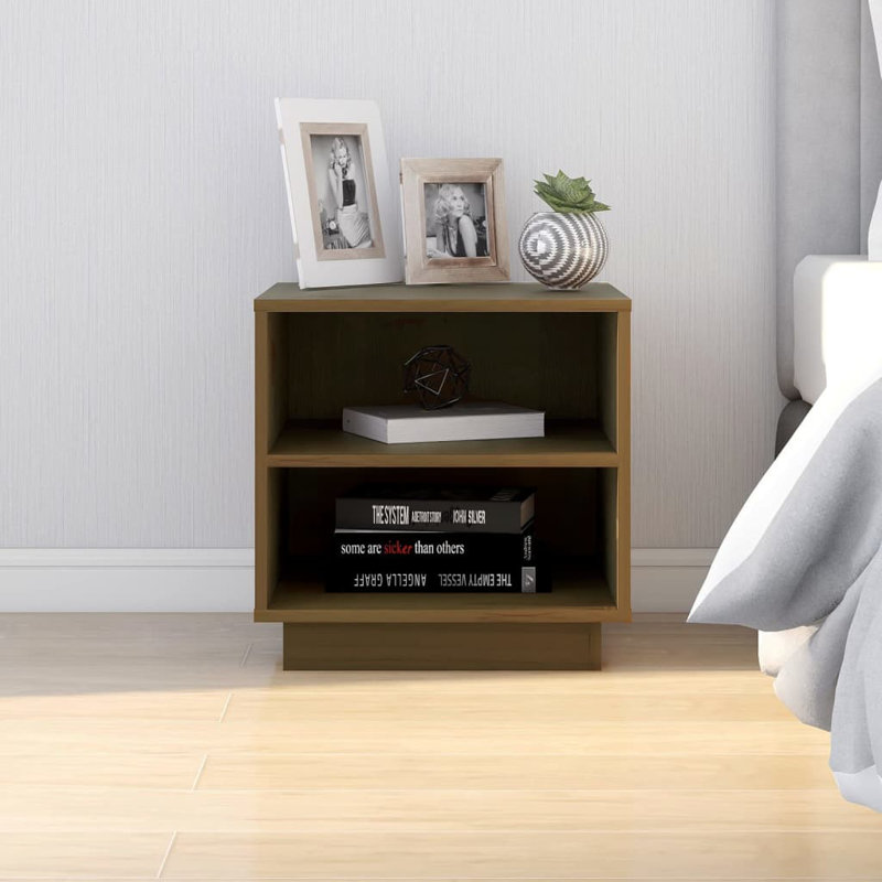 Moncton 40 cm W Solid Wood Bedside Table, Brown, Individual