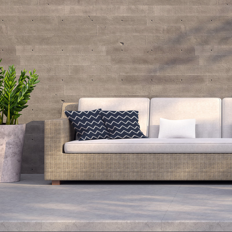 Indoor / Outdoor Chevron Square Throw Cushion, 45cm H x 45cm W x 7cm D