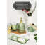 Ensembles d'accessoires de salle de bain en verre vert - 4 pièces avec distributeur de savon, porte-brosse à dents de salle de bain, plateau de coiffeuse et pot d'apothicaire