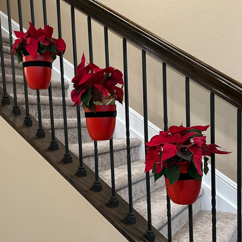 Ethelwyn Railing Planter, Red