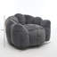 Fauteuil d'appoint paresseux « Pétale Nuage » de 100 cm de large, en fausse fourrure de lapin.-18726028