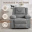 Fauteuil inclinable surdimensionné pivotant en lin avec chaleur, massage et base en acier pour chambre de bébé, salon ou chambre à coucher-2080084575