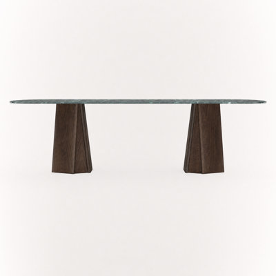Chuli 110-inch Verde Alpi Marble Dining Table
