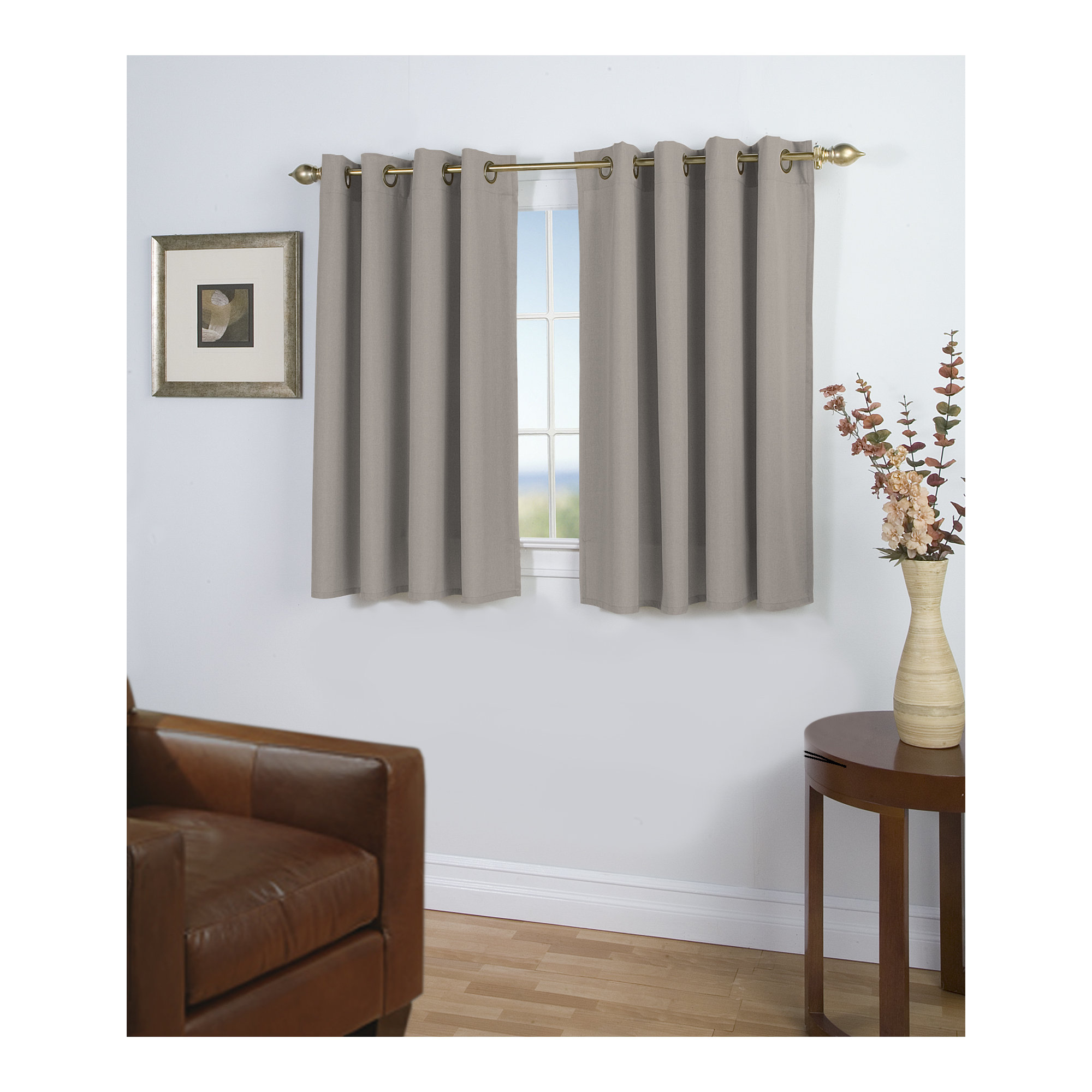 Room Darkening Synthetic Curtain, Gray, 56" W x 45" L