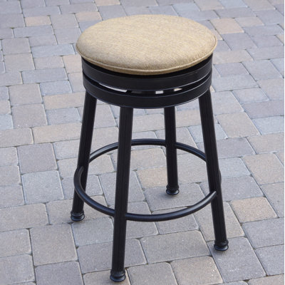 Coggeshall Swivel Patio Bar Stool with Cushion by Three Posts