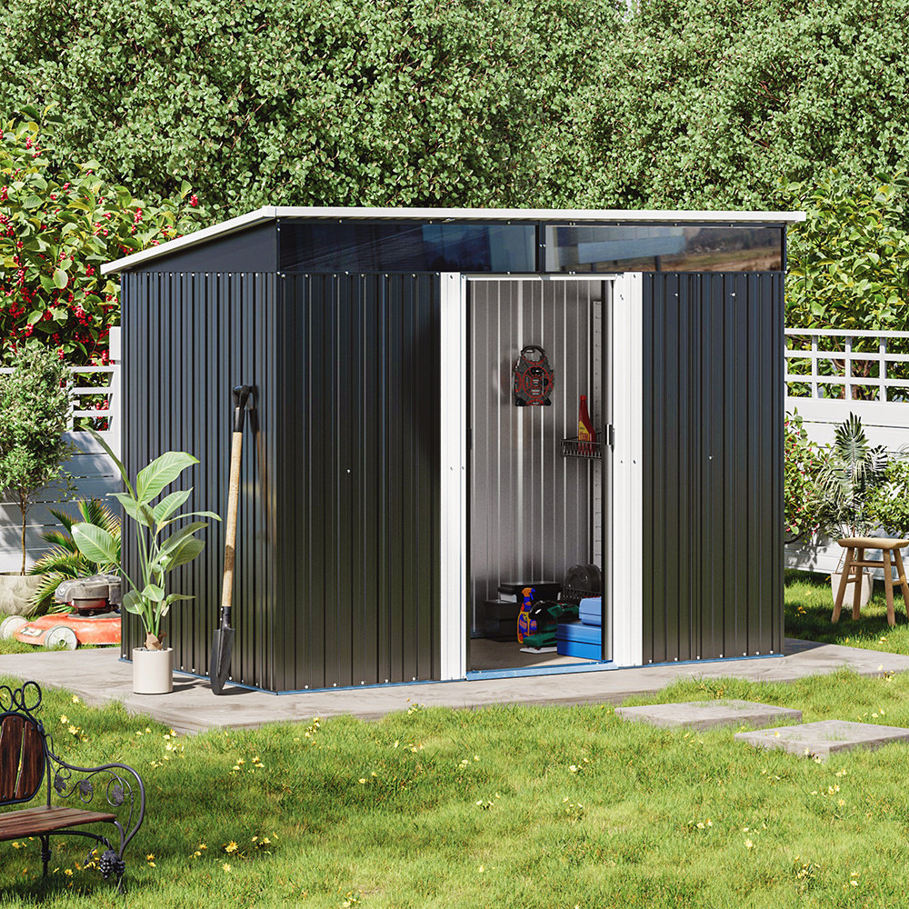Brenno 8 Ft. W x 4 Ft. D Metal Pent Tool Shed