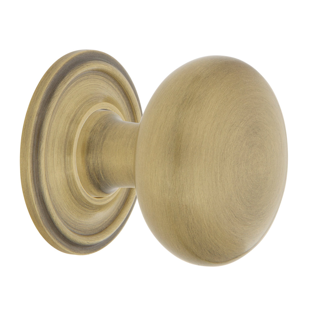 Nostalgic Warehouse New York Brass 1 3/8" Cabinet Knob with Classic Rose Nostalgic Warehouse 