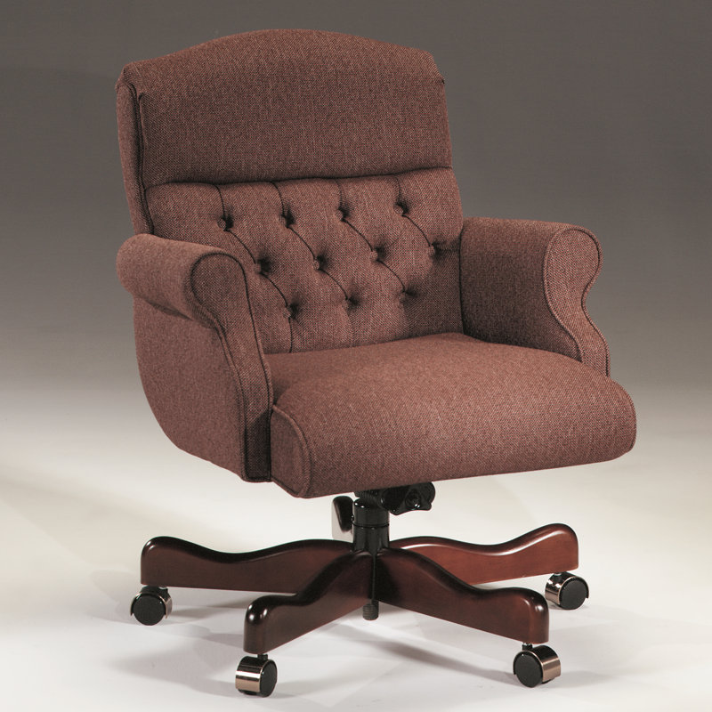 Polyester Blend Executive Chair, Sky, Mahogany, Tilt Lock Included