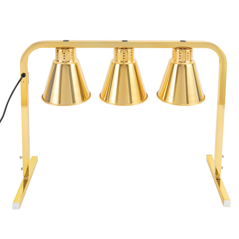 Lampe pour réchauffer les aliments 750 W à 3 têtes, Or