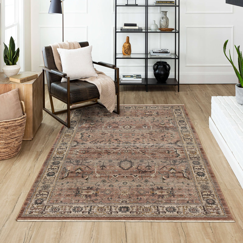 Tapis décoratif en polyester tissé ornemental Lee, Rectangle 7 pi 10 po x 10 pi
