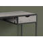 Bureau d'ordinateur moderne et compact avec tiroir de rangement, idéal pour le bureau à domicile et les petits espaces, stratifié gris et structure en métal-1078859475
