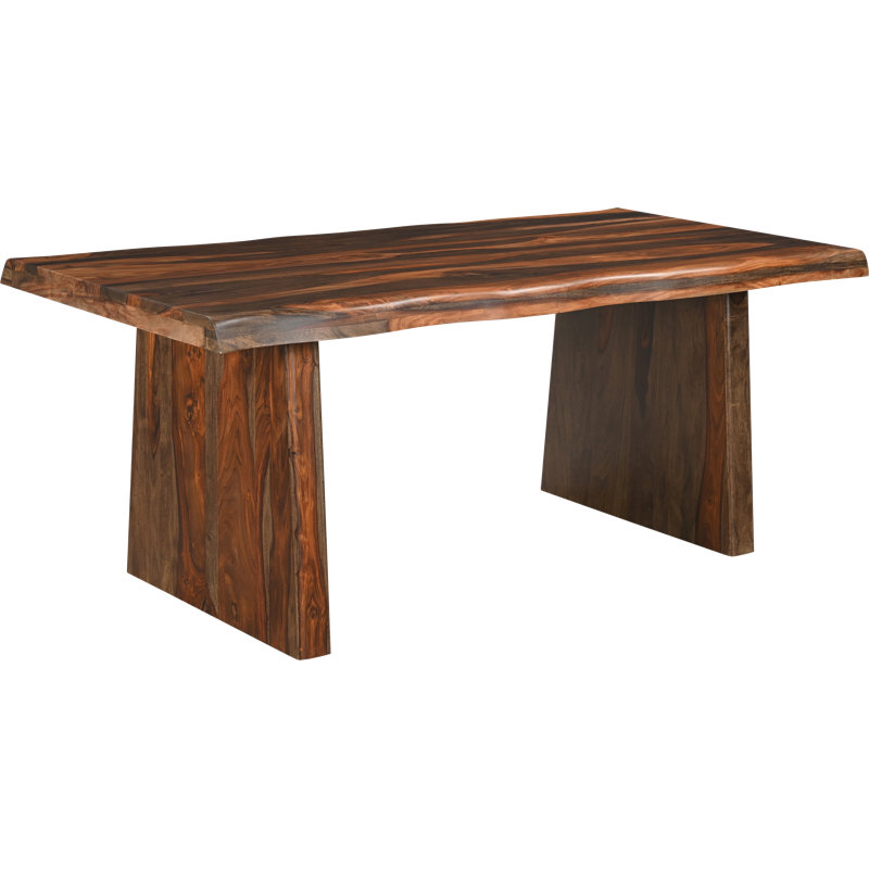 7-piece Live Edge Solid Wood Dining Set With Ladder-back Chairs And Table, Walnut, 7 Pieces: Table, 6 Chairs
