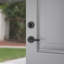 La Jolla Handleset with Single Cylinder Deadbolt and Contemporary Door Lever and Round Rosette-676086271-676086003