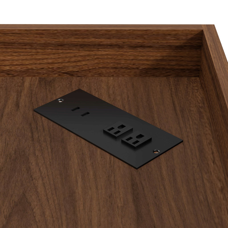 Armoire d'angle avec station de charge, Walnut