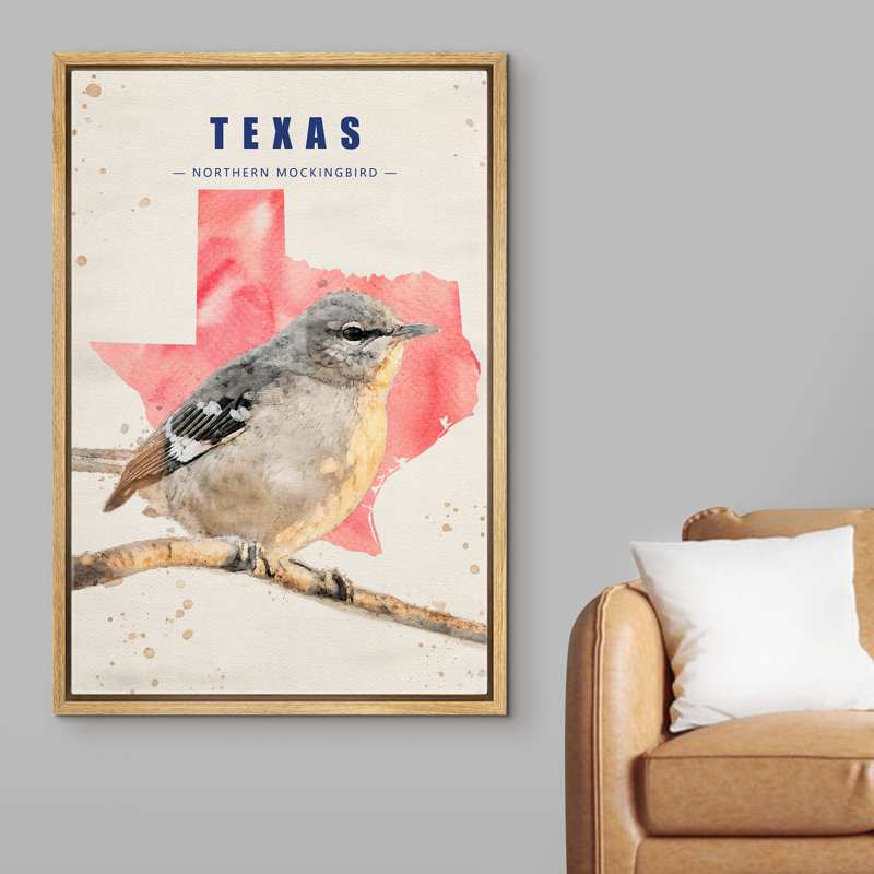 Oiseau moqueur du Nord gris IDÉE4WALL, Brun, H 36 po x l 24 po x P 1,5 po