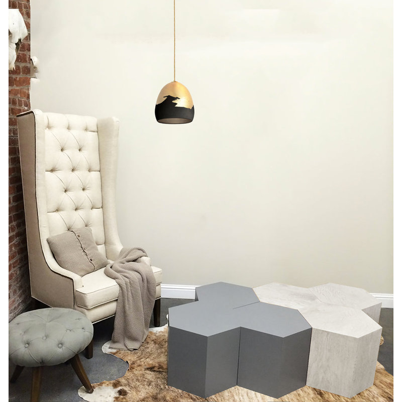Ombre 1 - Light Pendant, LED Bulb, Matte Black/Brass