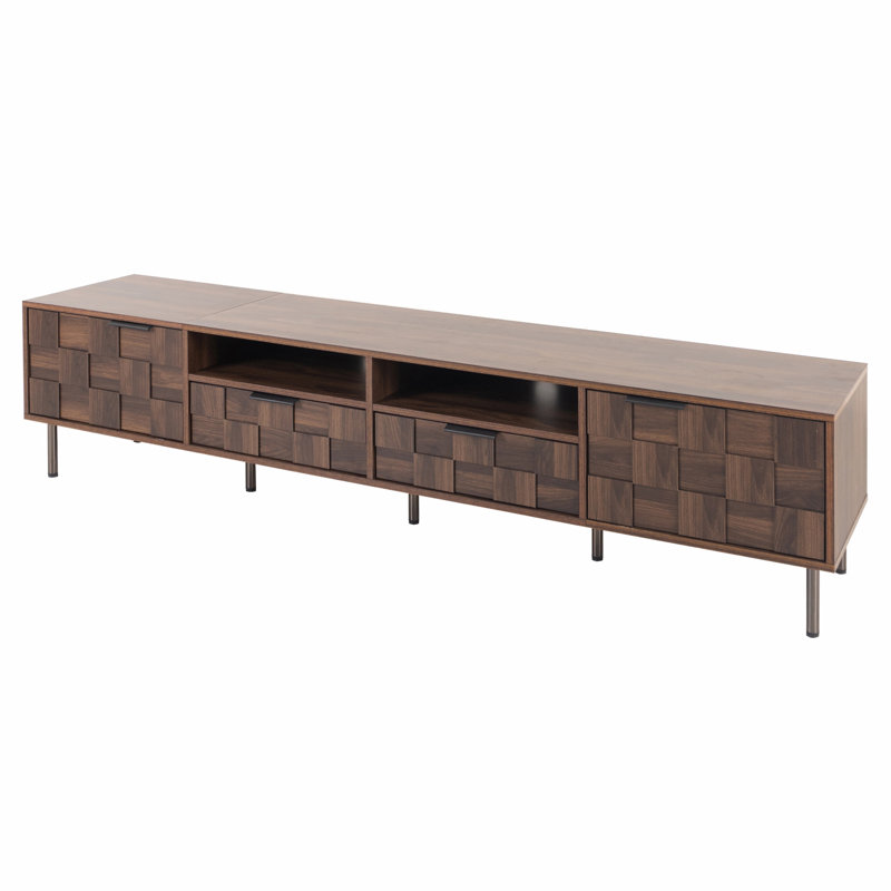 TV Stand With 2 Drawers, Media Console Table For Tvs Up To 85'', Entertainment Center With Storage
