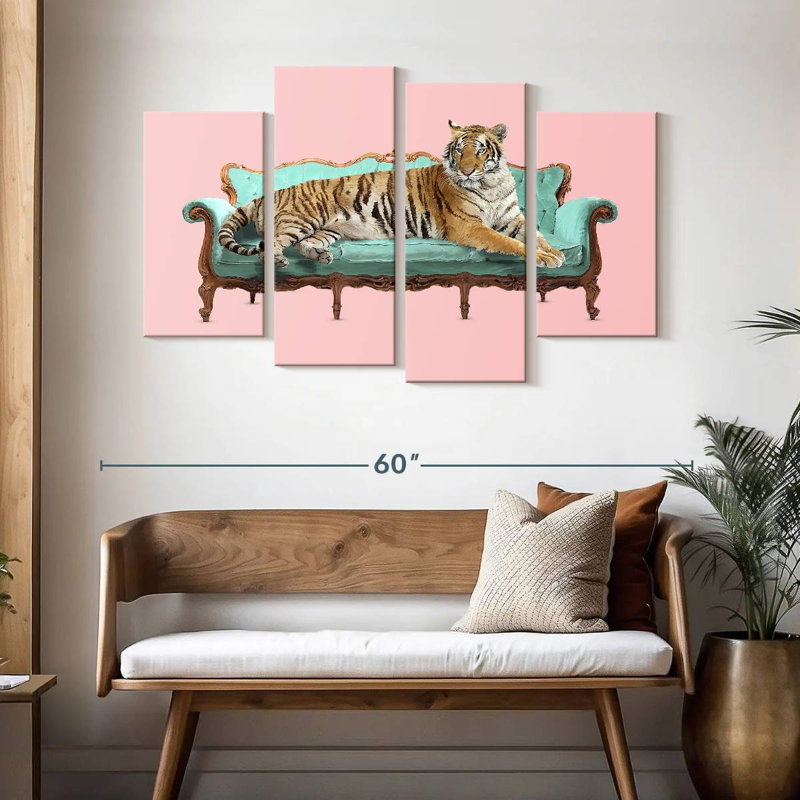 Brampt Lazy Tiger, 32" H x 52" W