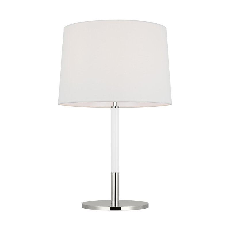 Metal Table Lamp, Polished Nickel White