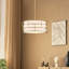 Luminaire suspendu tambour 3 lumières avec abat-jour en tissu et cage métallique Beckles-531646281