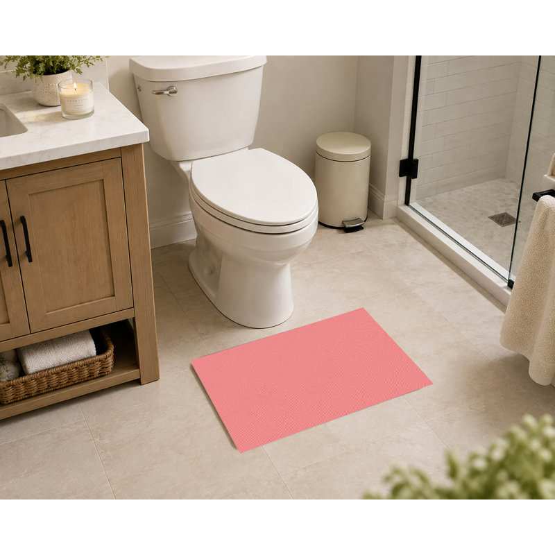 Tapis de toilette rectangulaire absorbant et antidérapant pour les yeux pour les cheveux, L 34 po x L 21 po, Vieux rose