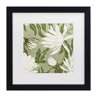 Bolog Incado Reaching Flowers Matted Framed Art