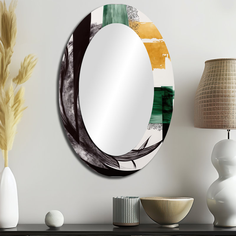 Miroir mural moderne moderne en métal Art Deco VI, 36 po x 24 po