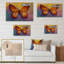 Orange, peinture abstraite papillon - reproduction d'art sur toile traditionnelle-1123092290-1123092318