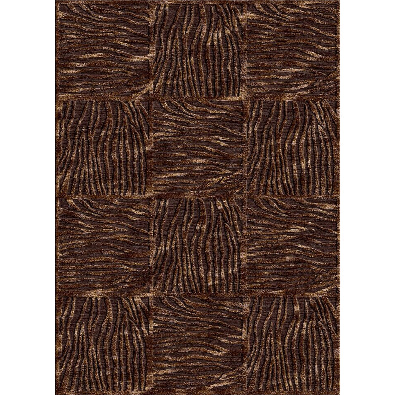 Tapis contemporain chocolat / chocolat Sperber, Rectangle 5 pi 3 po x 7 pi 6 po