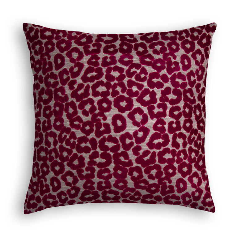 Animal Print Velvet Throw Pillow, 26" x 26", Pink