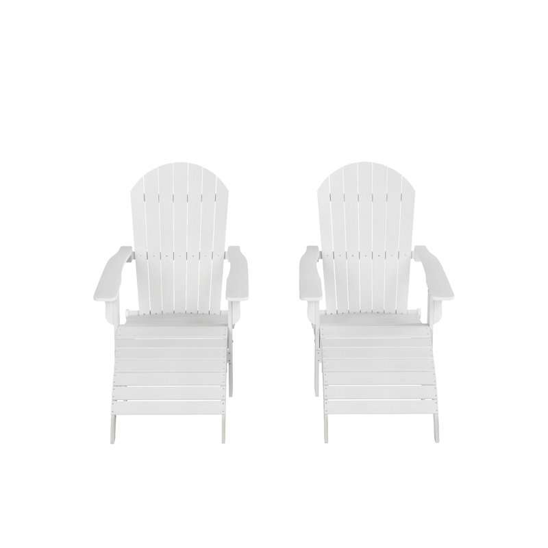 Arrlo Foldable Outdoor Adirondack Chair, White