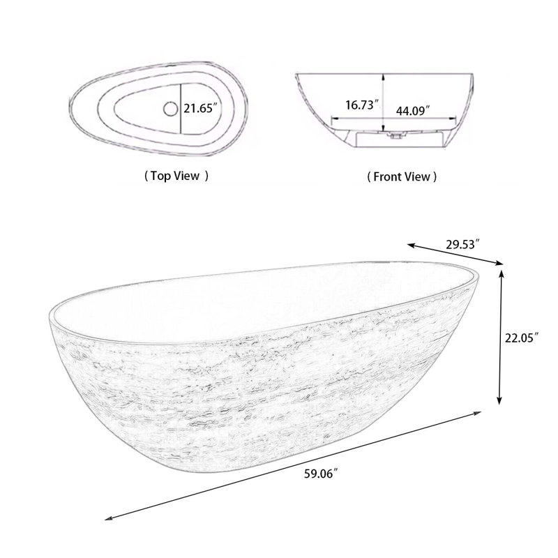 Baignoire ovale autoportante, baignoire de trempage écologique en mousse à haute viscosité avec dossier ergonomique inclinable à 120°