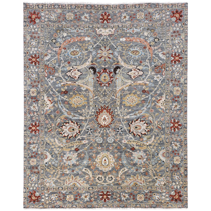 Hand Knotted Wool Oriental Indoor Rug, Rectangle 8' x 10'