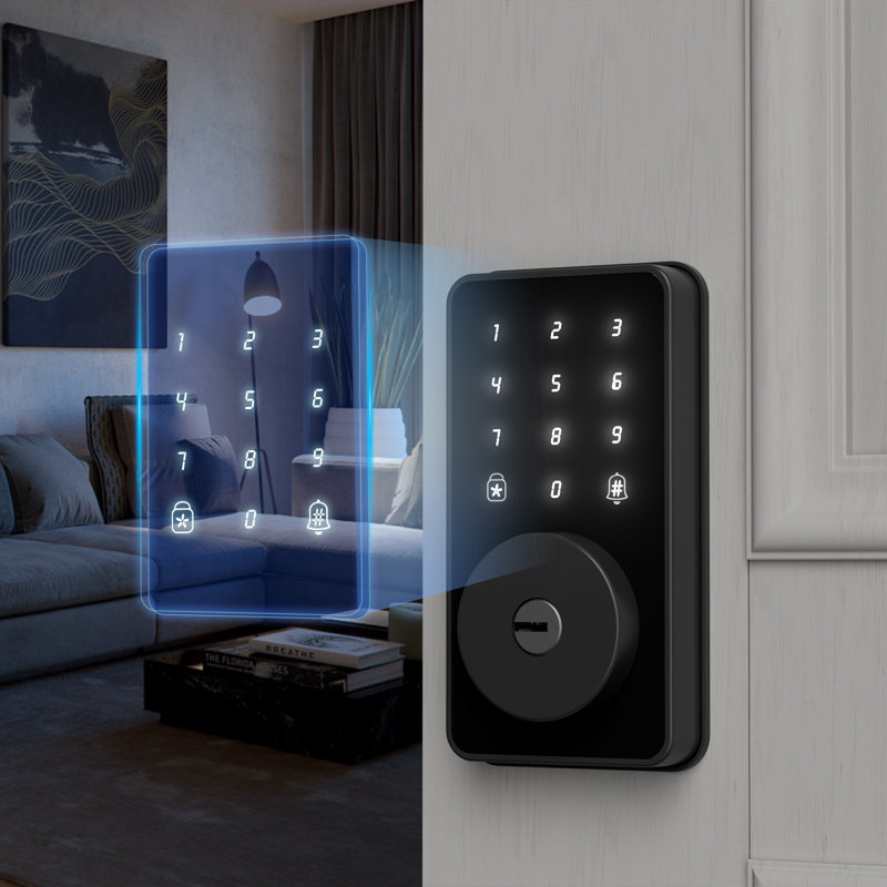 Serrure intelligente de sécurité, serrure de porte d'entrée sans clé avec clavier, serrure de porte électronique avec code, verrouillage automatique, installation facile