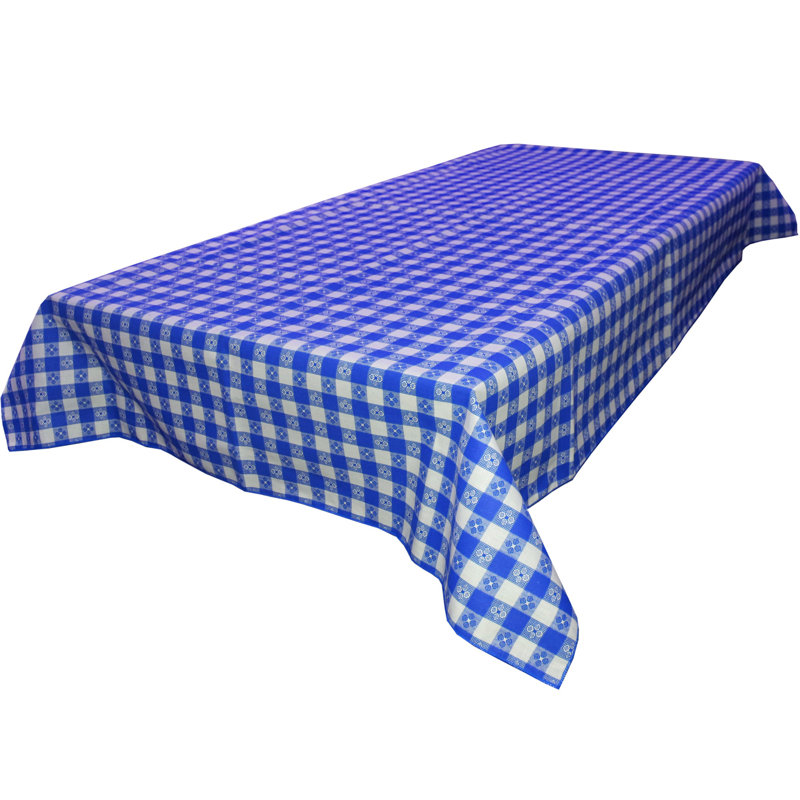 Tavern Checkered Print Tablecloths, Blue, 36" Square