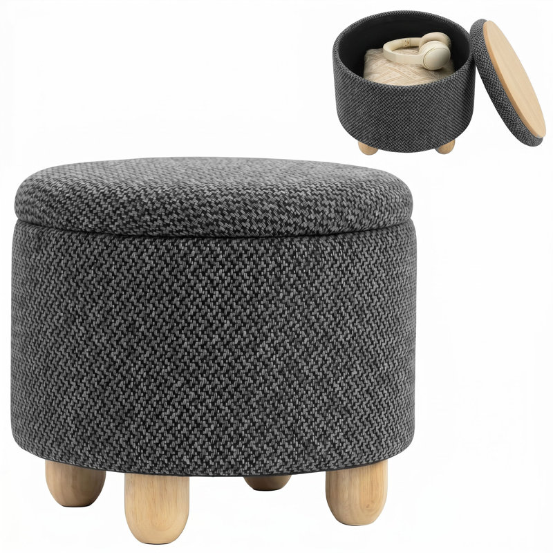 Storage Ottoman, Dark Grey