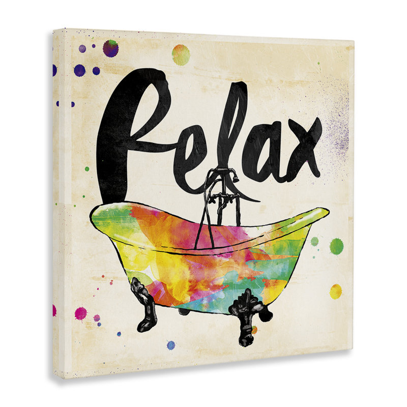 «Relax Rainbow Colors Icon Bath», reproduction d'art sur toile, H 36 po x l 36 po