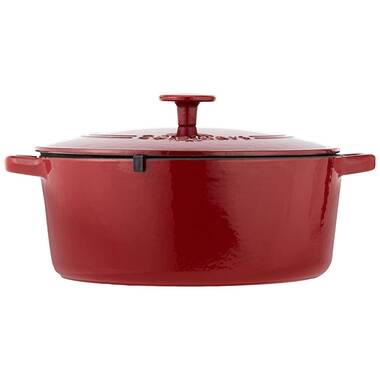 Cuisinart Chef's Classic - Cacerola redonda de hierro fundido esmaltado, 7  cuartos de galón, color rojo cardenal
