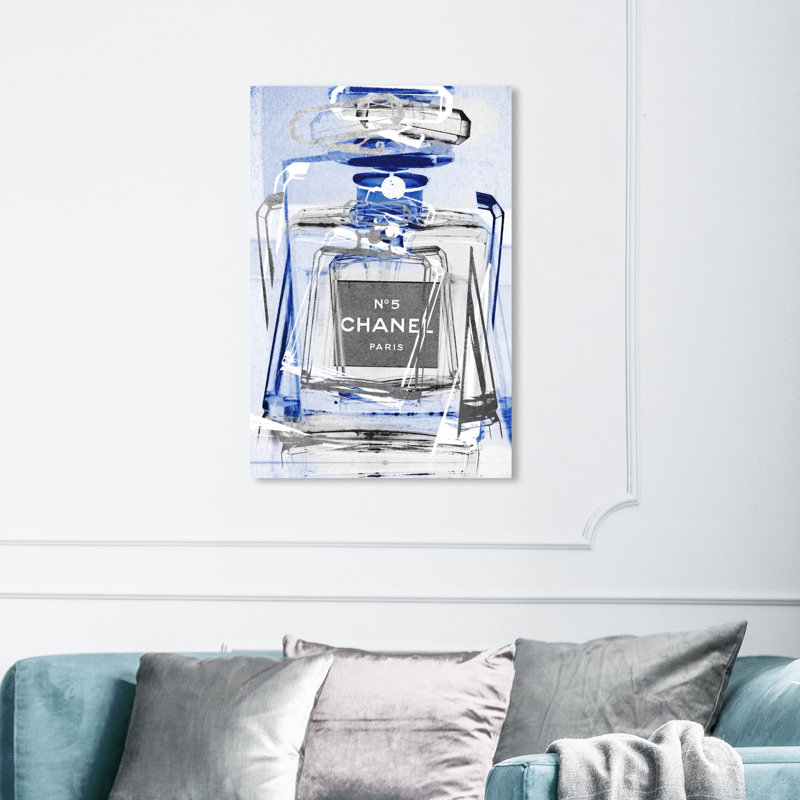 " Infinite Sapphire Silver ", 24" H x 16" W, Wrapped Canvas, No Frame