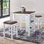 Ensemble de table de salle à manger compacte 3 pièces avec rangement, parfait pour les petits espaces et un décor rustique moderne.